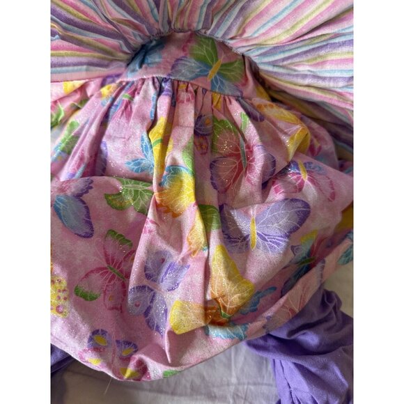 Vtg 80s Folk Art Hand Made Easter Bunny Rabbit Plush Doll Whimsical Dress Apron - Picture 6 of 11